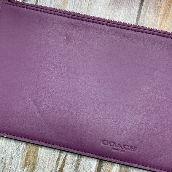 COACH Purple File Cash Holder Bag Purse Wallet - Picture 2 of 10